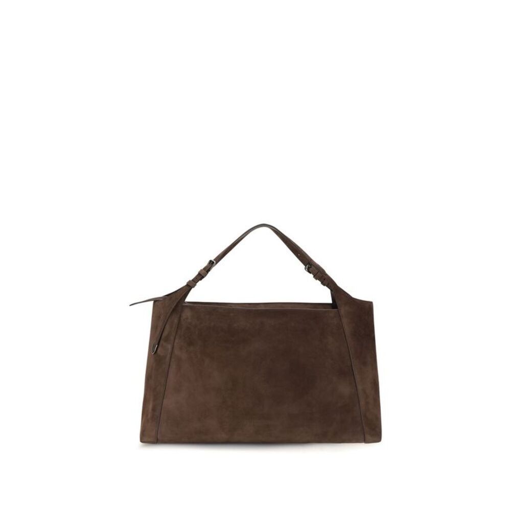 Brunello Cucinelli Brown Suede Leather Women's Handbag